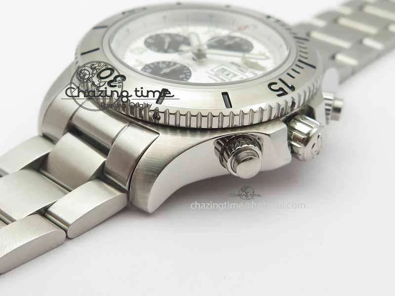 SuperOcean SteelFish SS White Dial On SS Bracelet A7750