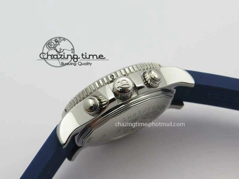 SuperOcean Steelfish Chrono 44mm Blue Dial On Blue Rubber Strap A7750