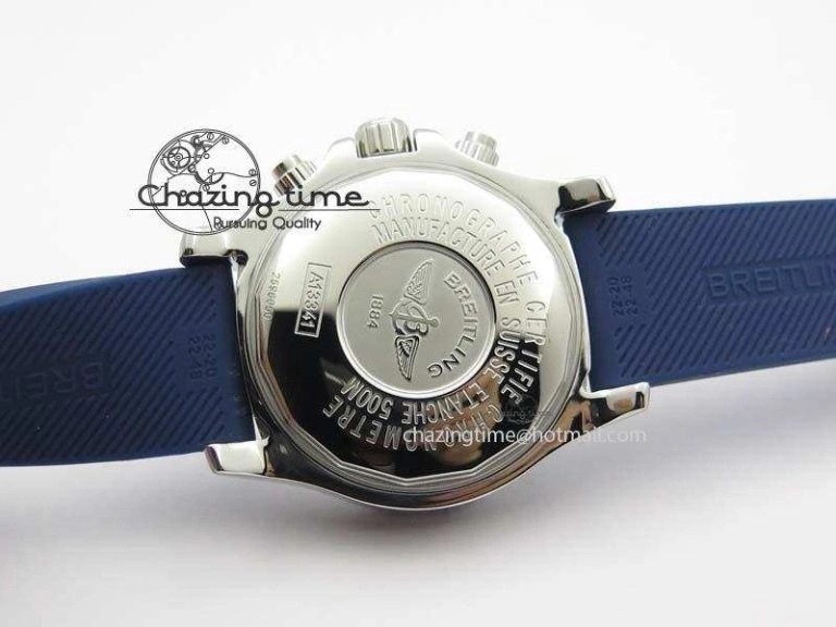 SuperOcean Steelfish Chrono 44mm Blue Dial On Blue Rubber Strap A7750