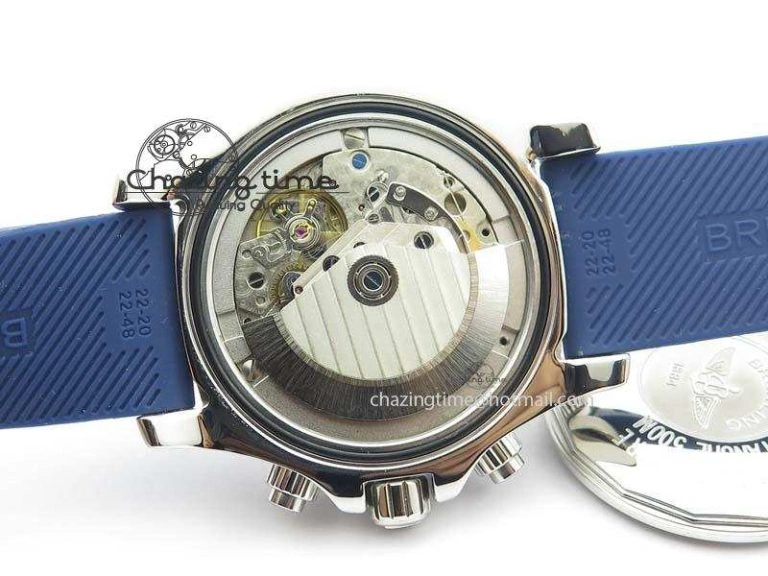 SuperOcean Steelfish Chrono 44mm Blue Dial On Blue Rubber Strap A7750