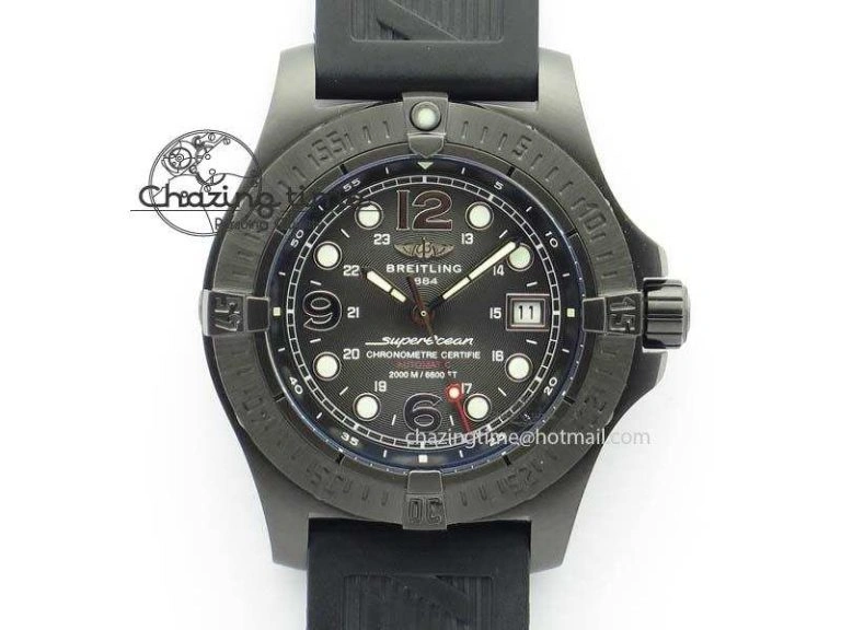 SuperOcean Steelfish DLC H-Maker SuperLumed Black Dial On Black Rubber Strap A2813 High Beat