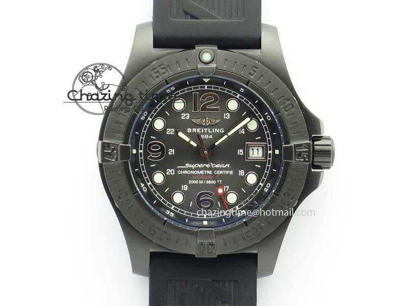 SuperOcean Steelfish DLC H-Maker SuperLumed Black Dial On Black Rubber Strap A2813 High Beat