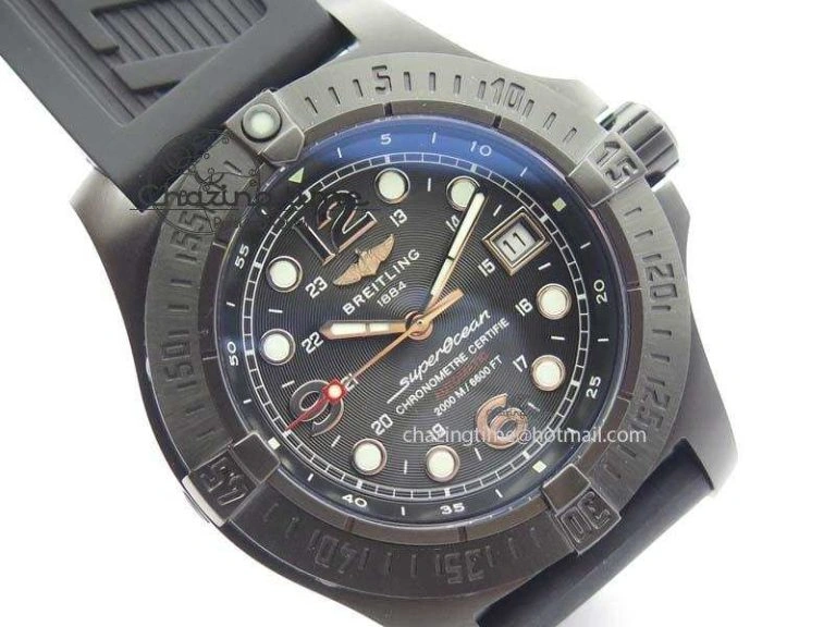 SuperOcean Steelfish DLC H-Maker SuperLumed Black Dial On Black Rubber Strap A2813 High Beat