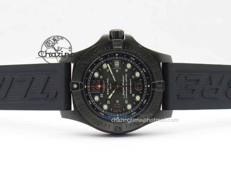 SuperOcean Steelfish DLC H-Maker SuperLumed Black Dial On Black Rubber Strap A2813 High Beat