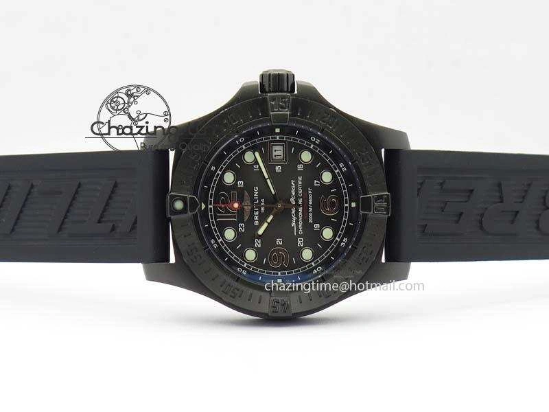 SuperOcean Steelfish DLC H-Maker SuperLumed Black Dial On Black Rubber Strap A2813 High Beat