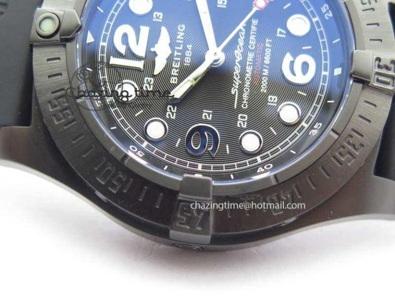 SuperOcean Steelfish DLC H-Maker SuperLumed Black Dial On Black Rubber Strap A2813 High Beat