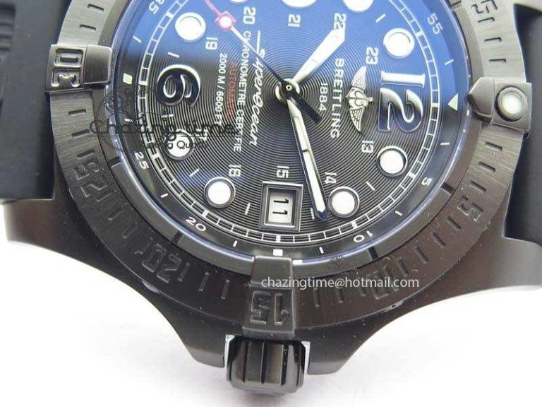 SuperOcean Steelfish DLC H-Maker SuperLumed Black Dial On Black Rubber Strap A2813 High Beat