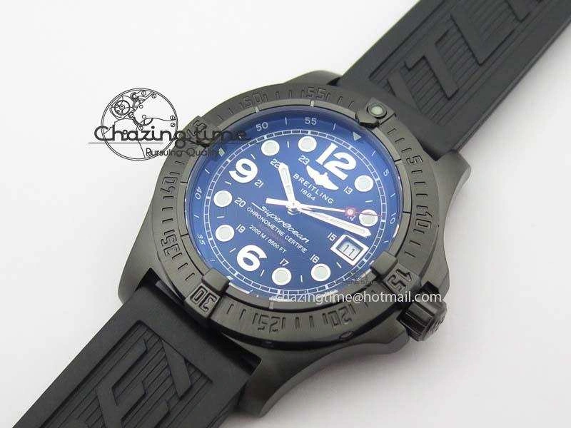 SuperOcean Steelfish DLC H-Maker SuperLumed Black Dial On Black Rubber Strap A2813 High Beat