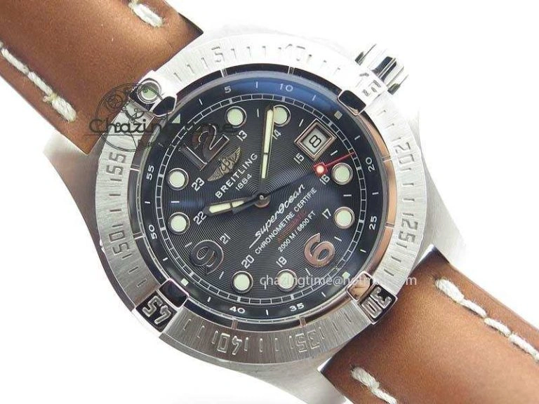 SuperOcean Steelfish H-Maker V2 Superlumed Black Dial On Brown Leather Strap A2813 High Beat
