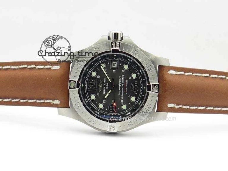 SuperOcean Steelfish H-Maker V2 Superlumed Black Dial On Brown Leather Strap A2813 High Beat