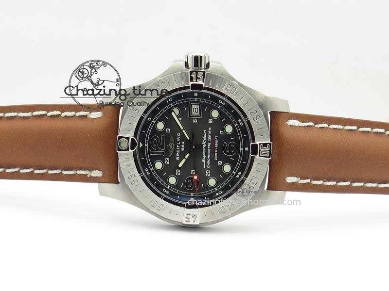 SuperOcean Steelfish H-Maker V2 Superlumed Black Dial On Brown Leather Strap A2813 High Beat