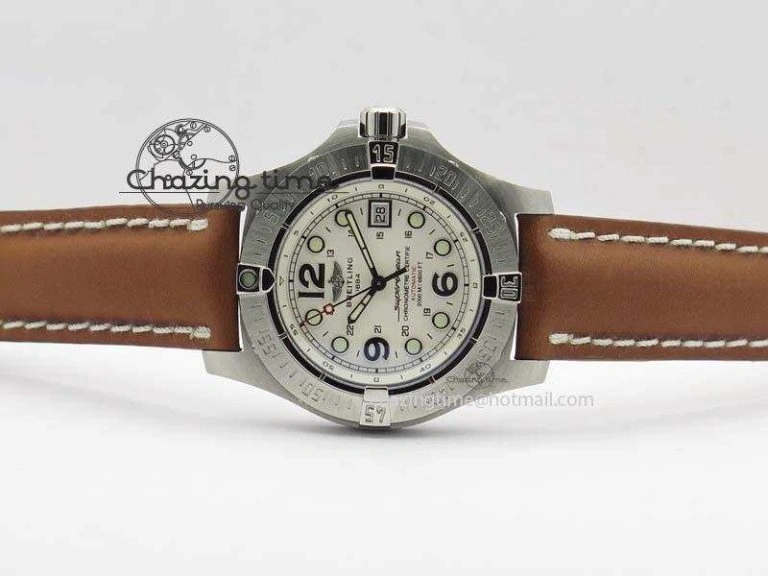 SuperOcean Steelfish H-Maker V2 Superlumed White Dial On Brown Leather Strap A2813 High Beat