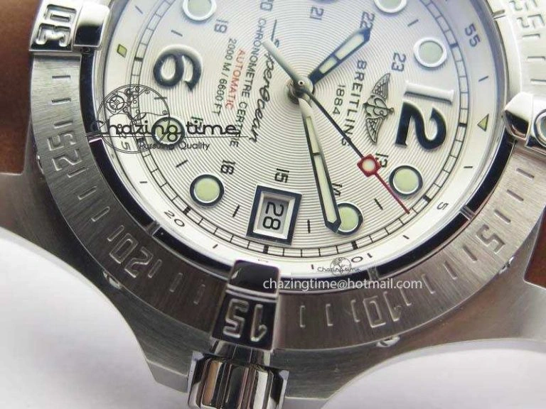 SuperOcean Steelfish H-Maker V2 Superlumed White Dial On Brown Leather Strap A2813 High Beat