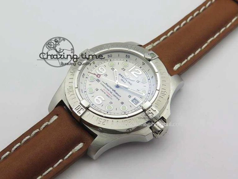 SuperOcean Steelfish H-Maker V2 Superlumed White Dial On Brown Leather Strap A2813 High Beat