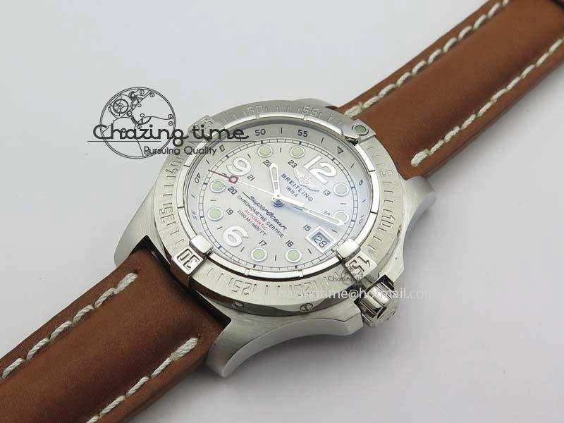 SuperOcean Steelfish H-Maker V2 Superlumed White Dial On Brown Leather Strap A2813 High Beat