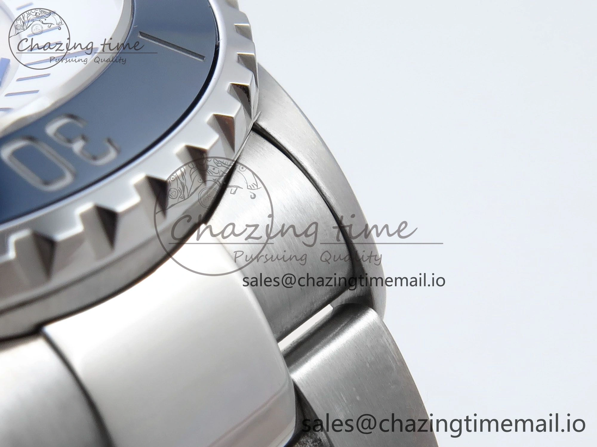 Superocean 44mm SS TF 1:1 Best Edition Beige Dial Blue Bezel on SS Bracelet A2824