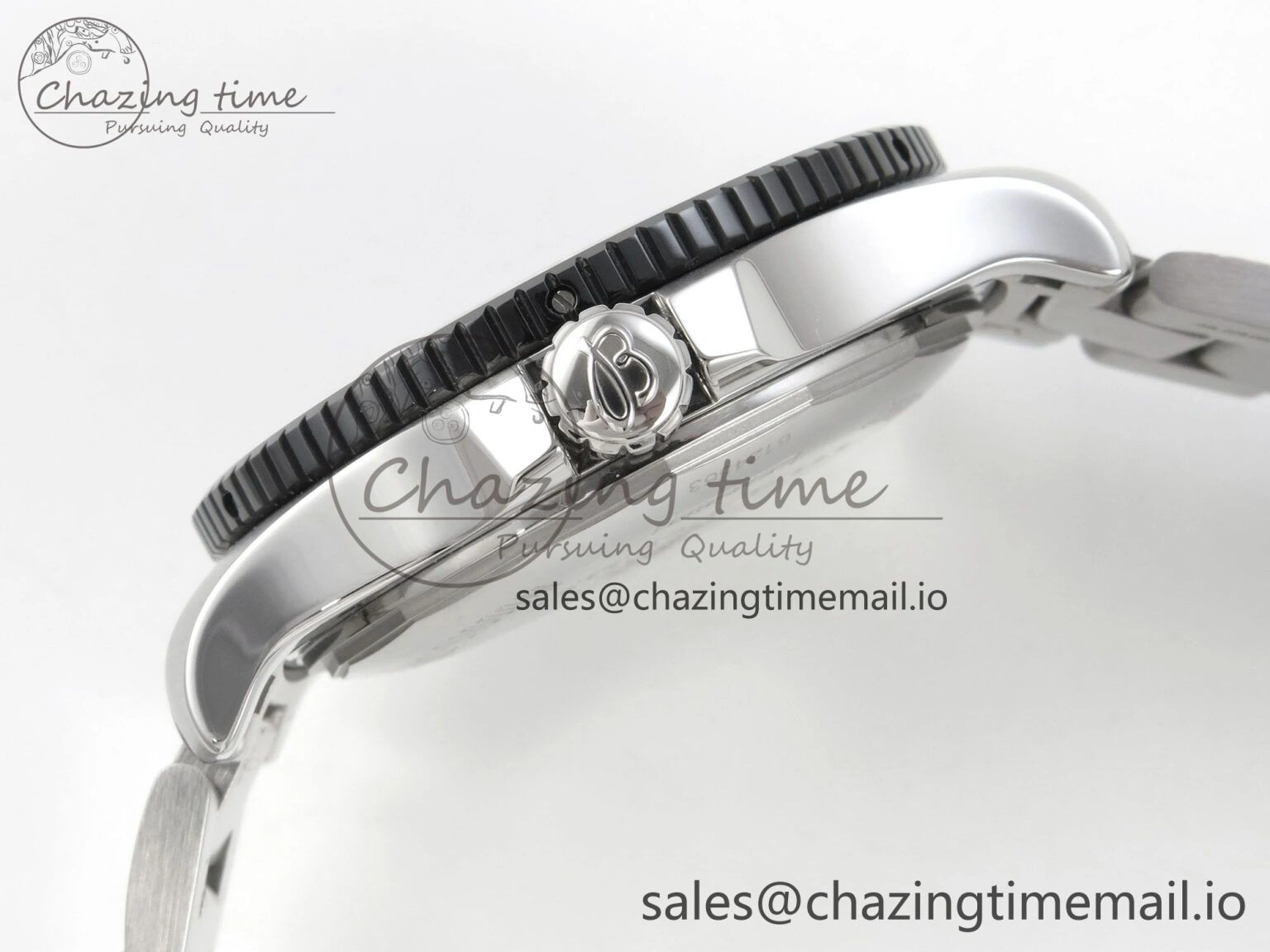 Superocean 44mm SS TF 1:1 Best Edition Black Dial Black Bezel on SS Bracelet A2824 V2