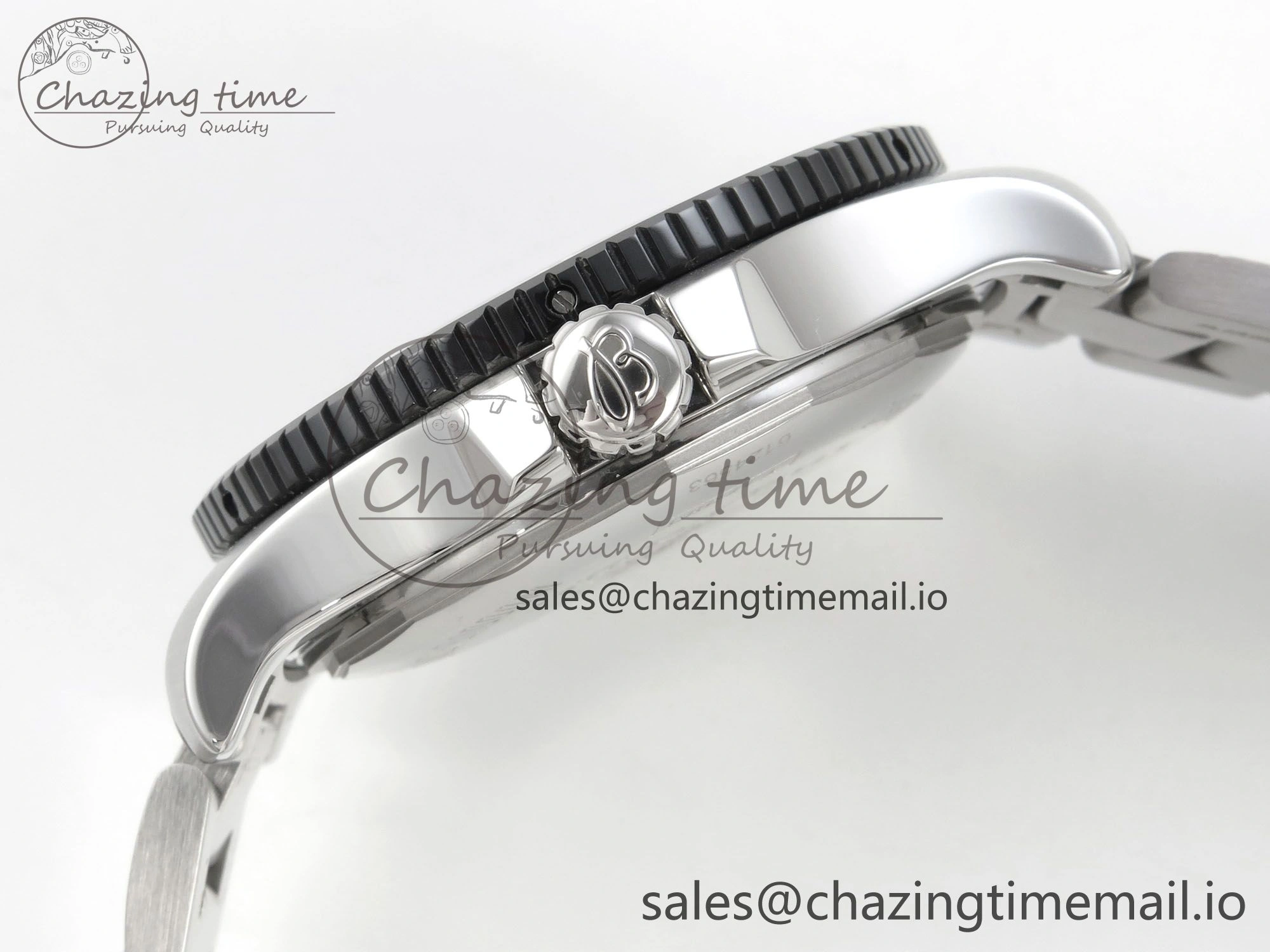 Superocean 44mm SS TF 1:1 Best Edition Black Dial Black Bezel on SS Bracelet A2824 V2