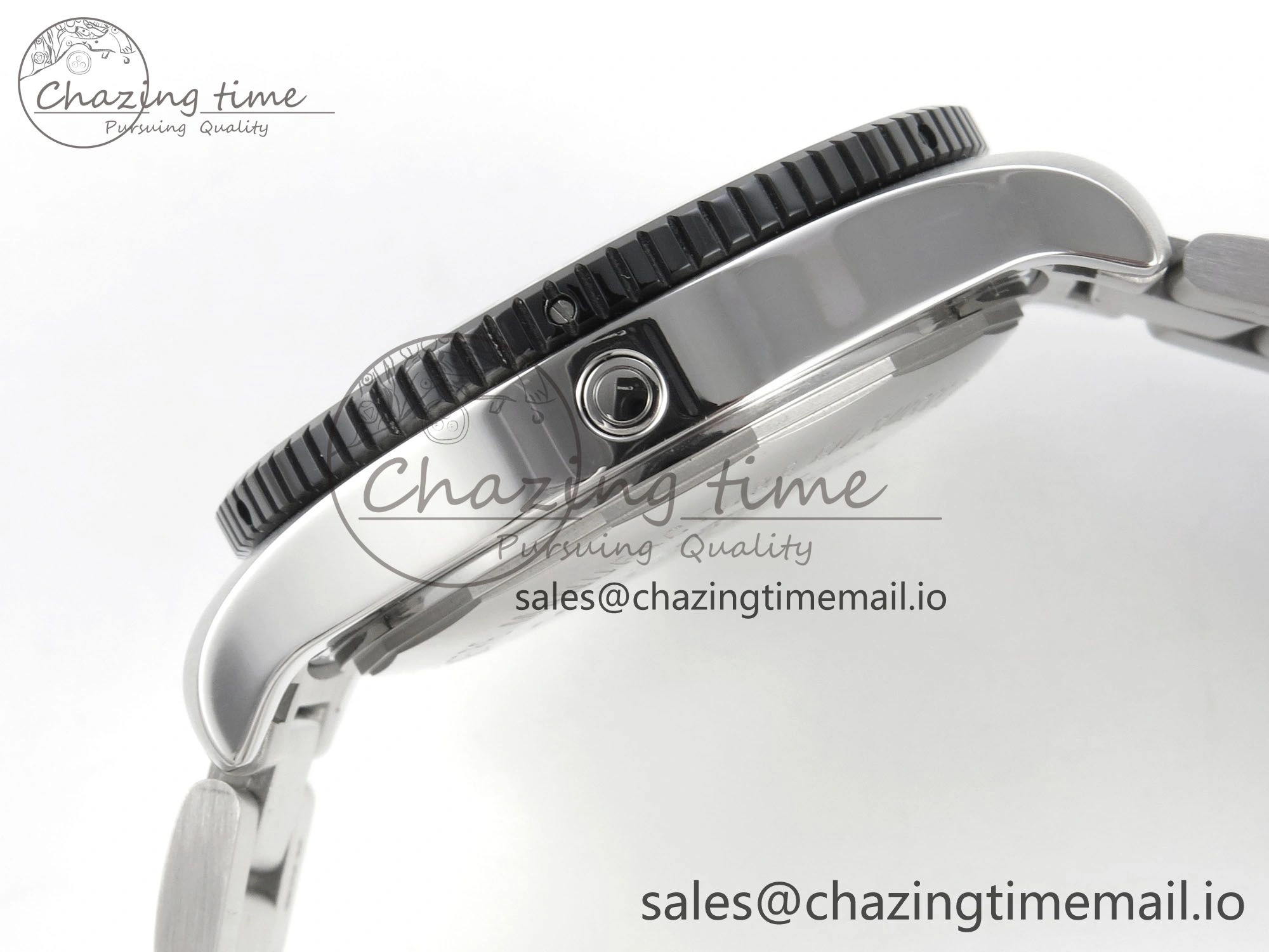Superocean 44mm SS TF 1:1 Best Edition Black Dial Black Bezel on SS Bracelet A2824 V2