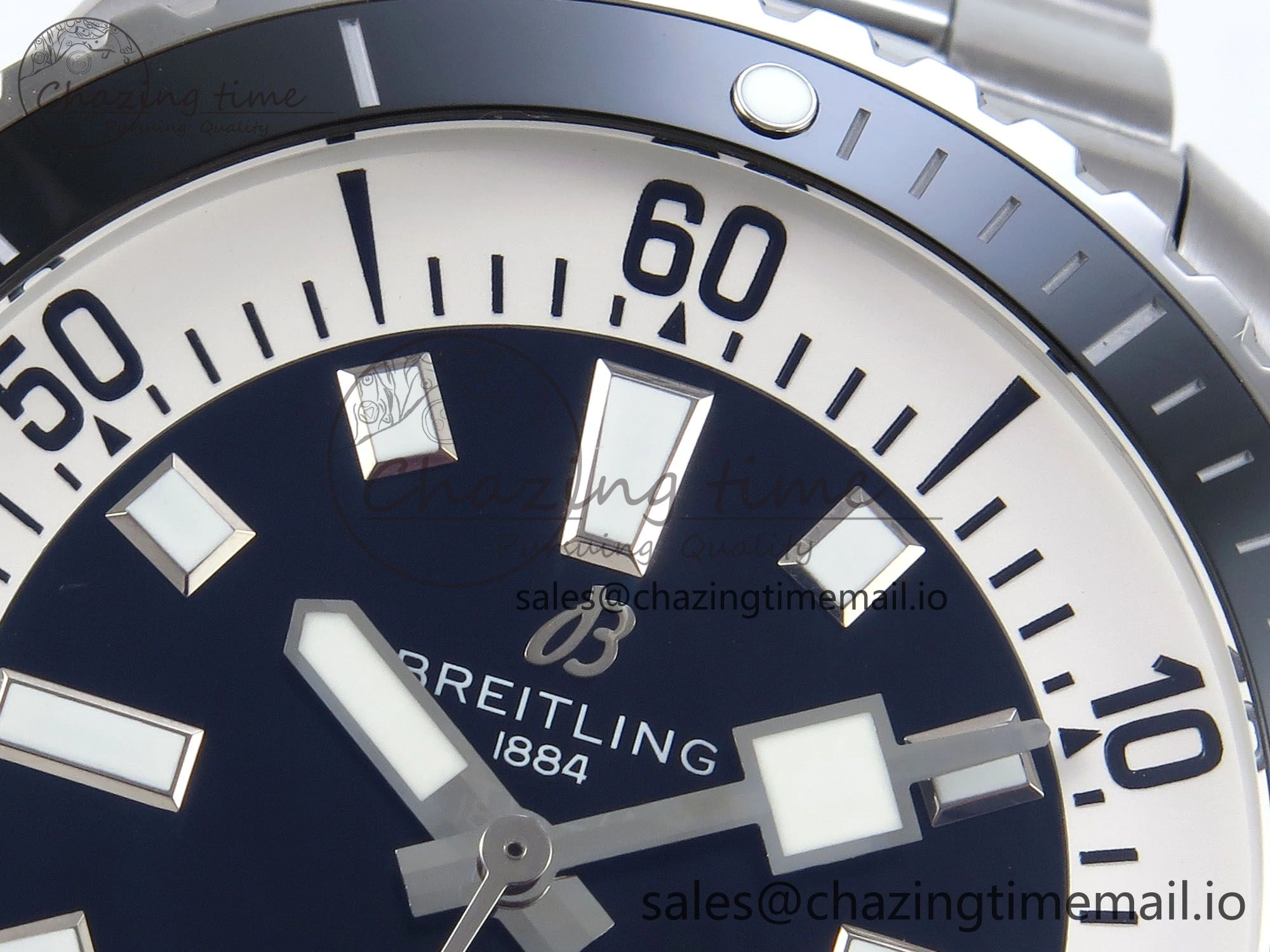Superocean 44mm SS TF 1:1 Best Edition Black Dial on SS Bracelet A2824