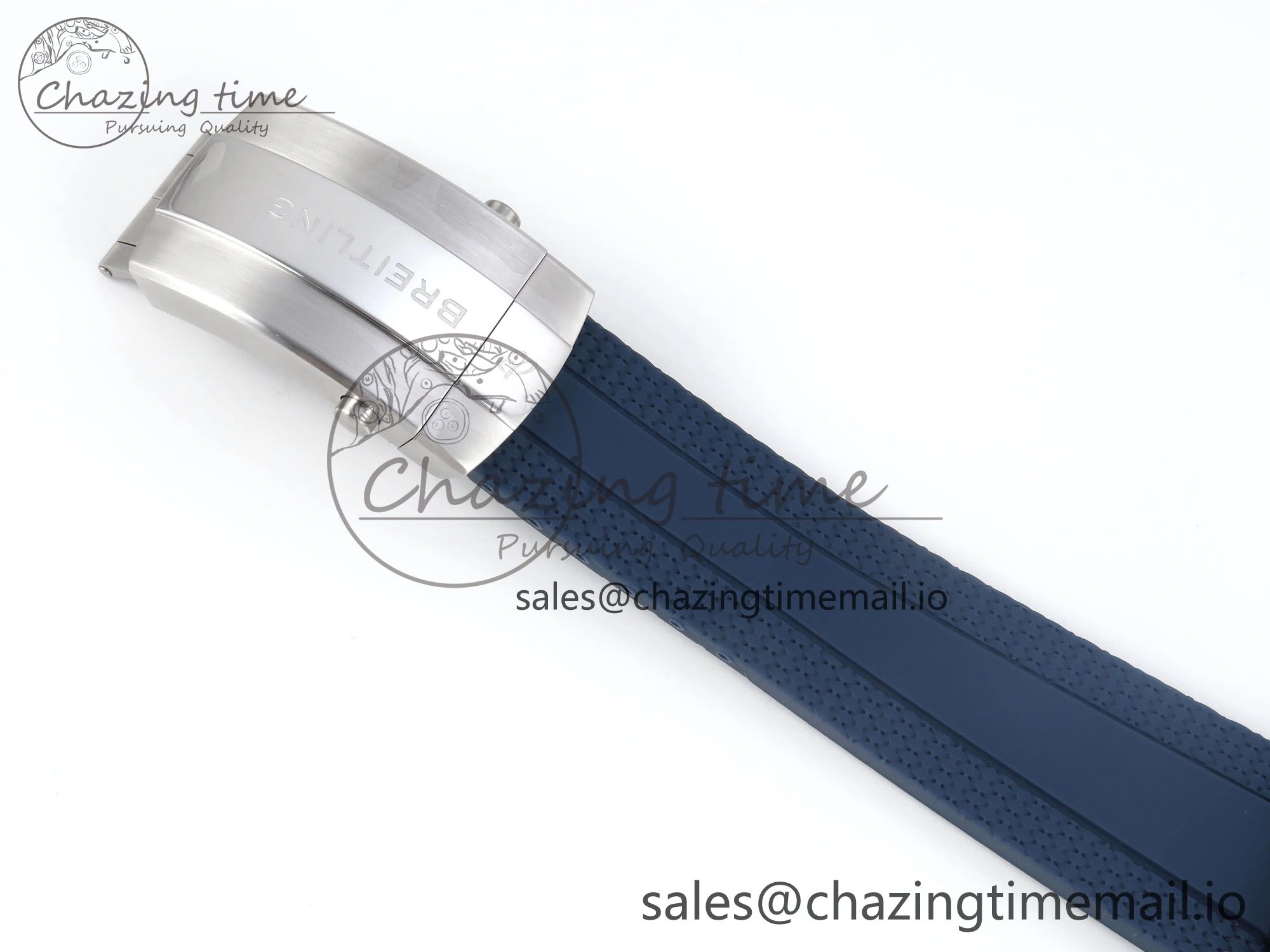 Superocean 44mm SS TF 1:1 Best Edition Blue Dial Blue Bezel on Blue Rubber Strap A2824