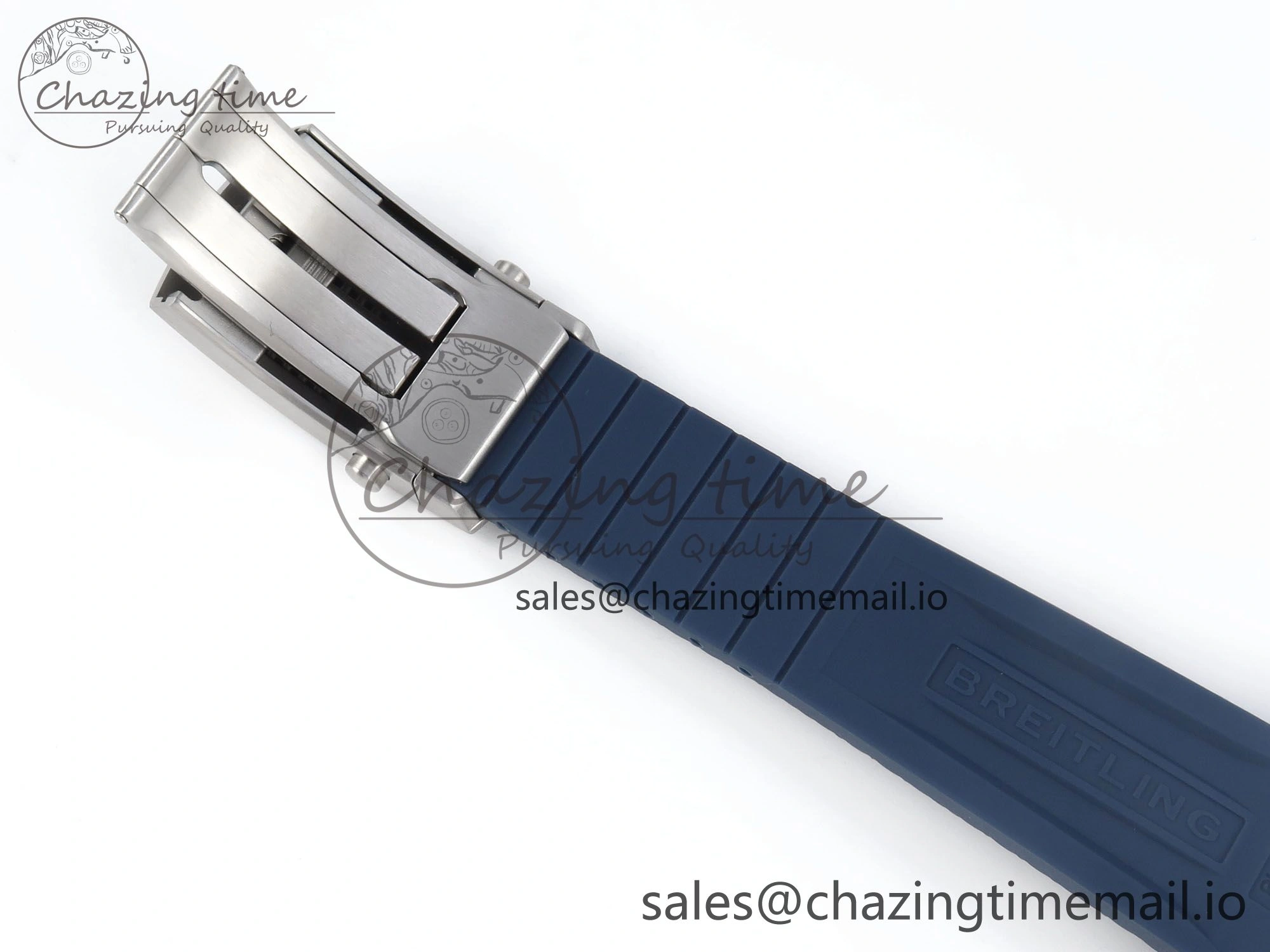 Superocean 44mm SS TF 1:1 Best Edition Blue Dial Blue Bezel on Blue Rubber Strap A2824