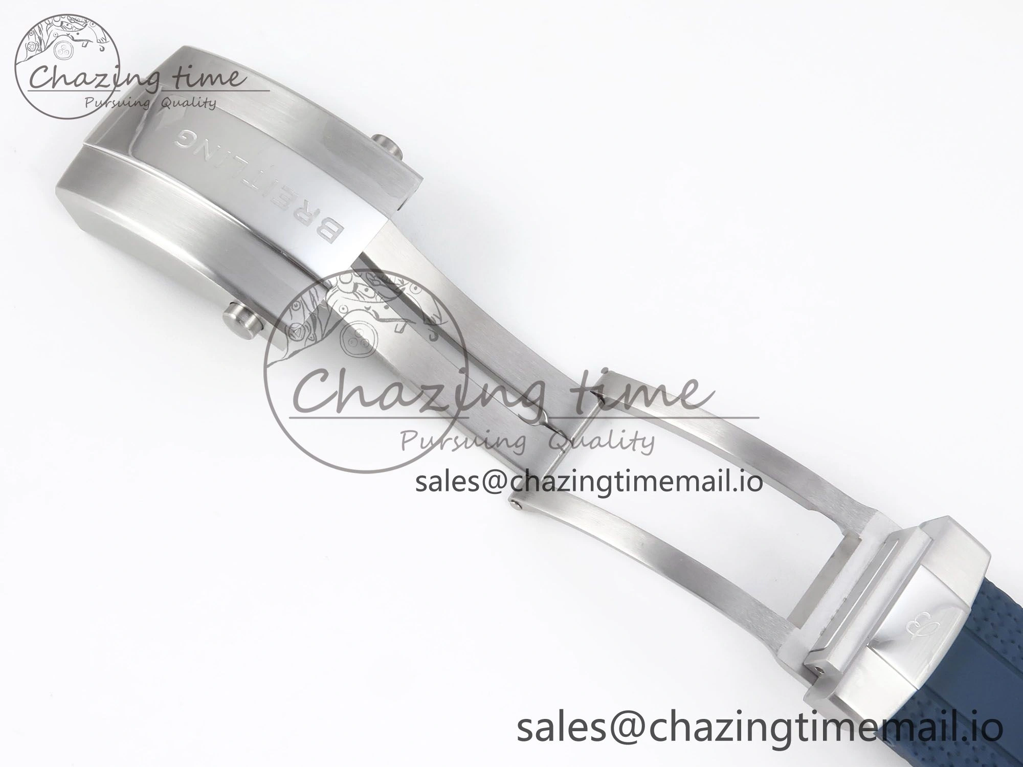 Superocean 44mm SS TF 1:1 Best Edition Blue Dial Blue Bezel on Blue Rubber Strap A2824