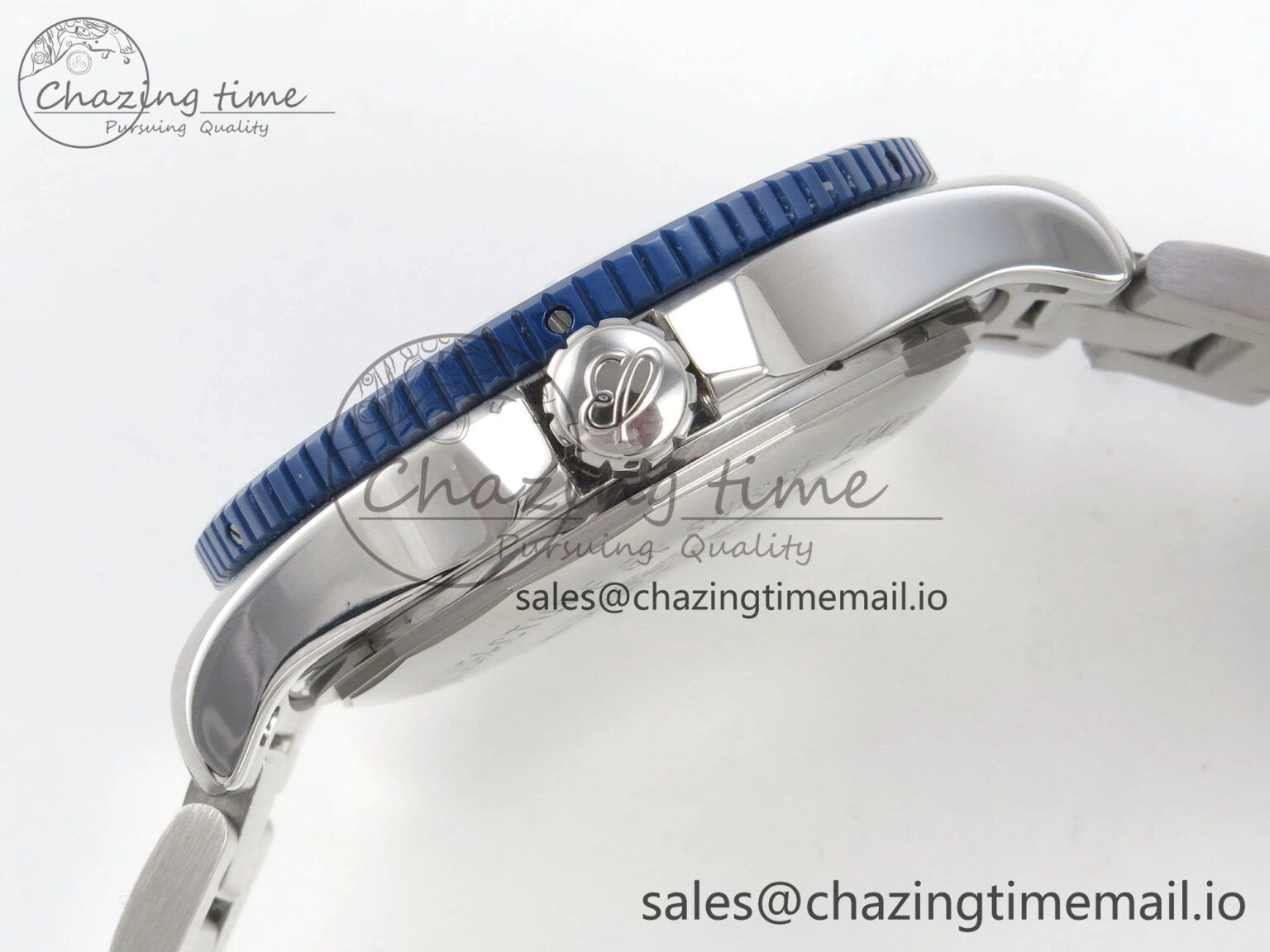 Superocean 44mm SS TF 1:1 Best Edition Blue Dial Blue Bezel on SS Bracelet A2824 V2