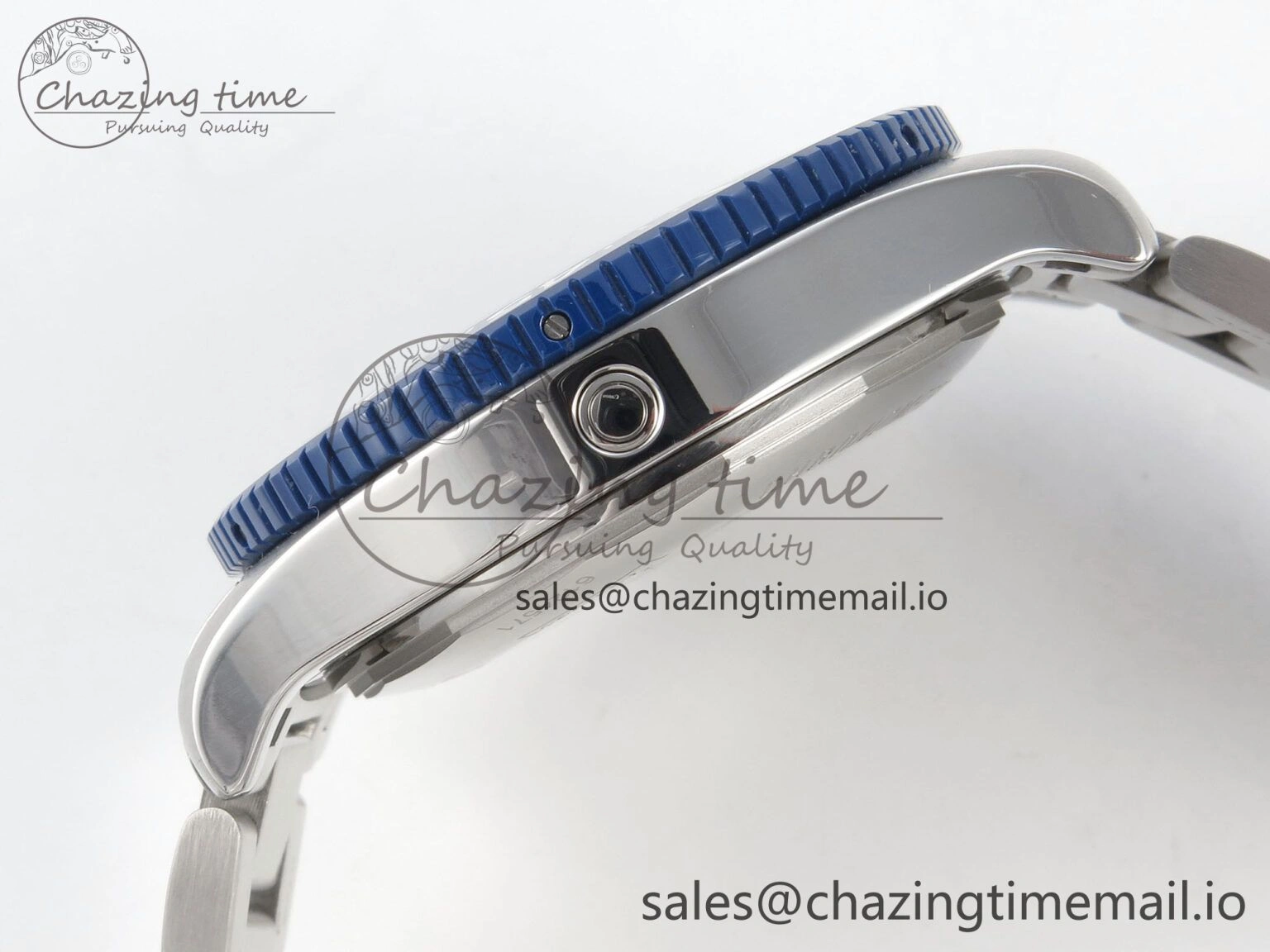 Superocean 44mm SS TF 1:1 Best Edition Blue Dial Blue Bezel on SS Bracelet A2824 V2