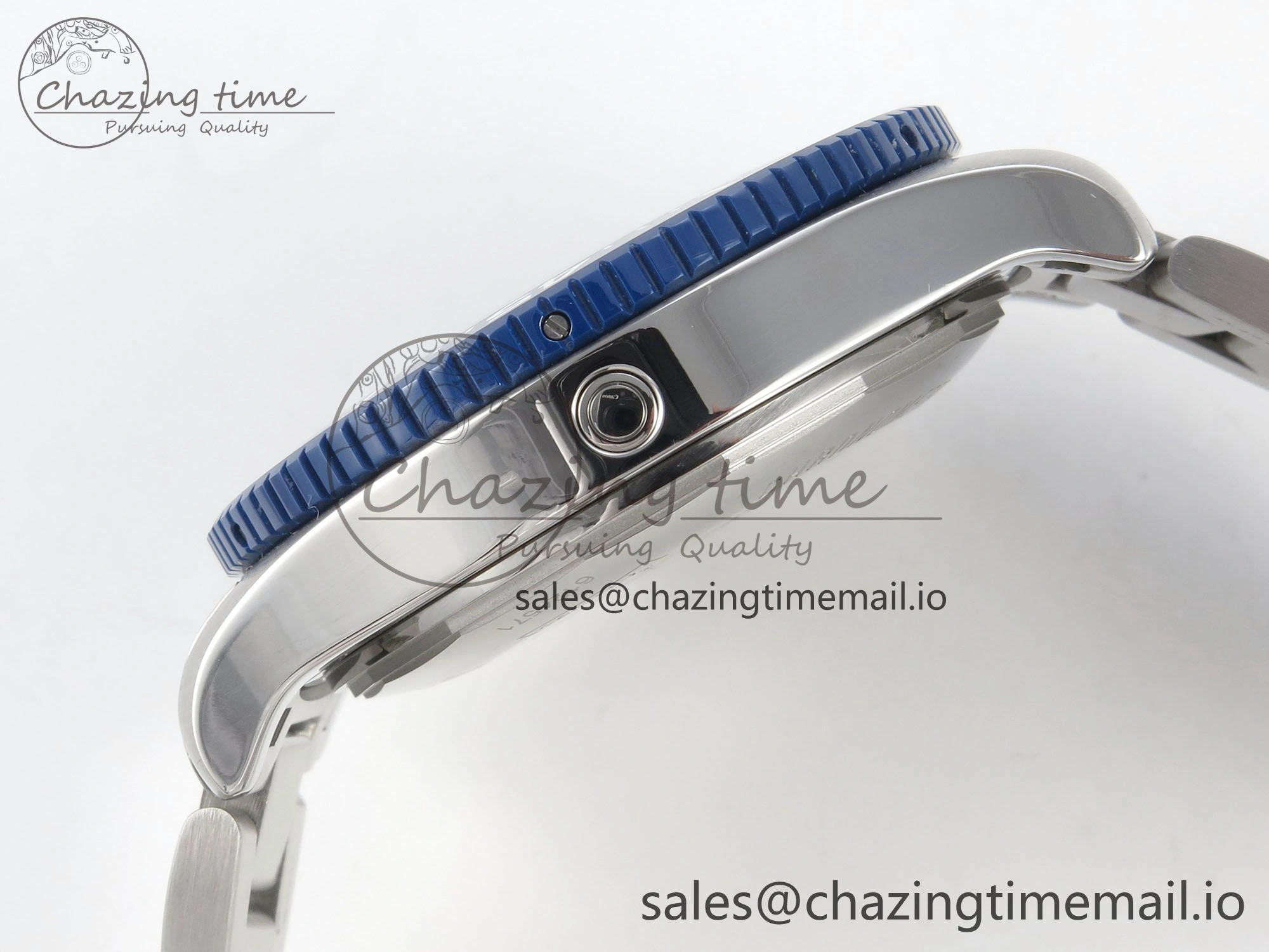 Superocean 44mm SS TF 1:1 Best Edition Blue Dial Blue Bezel on SS Bracelet A2824 V2
