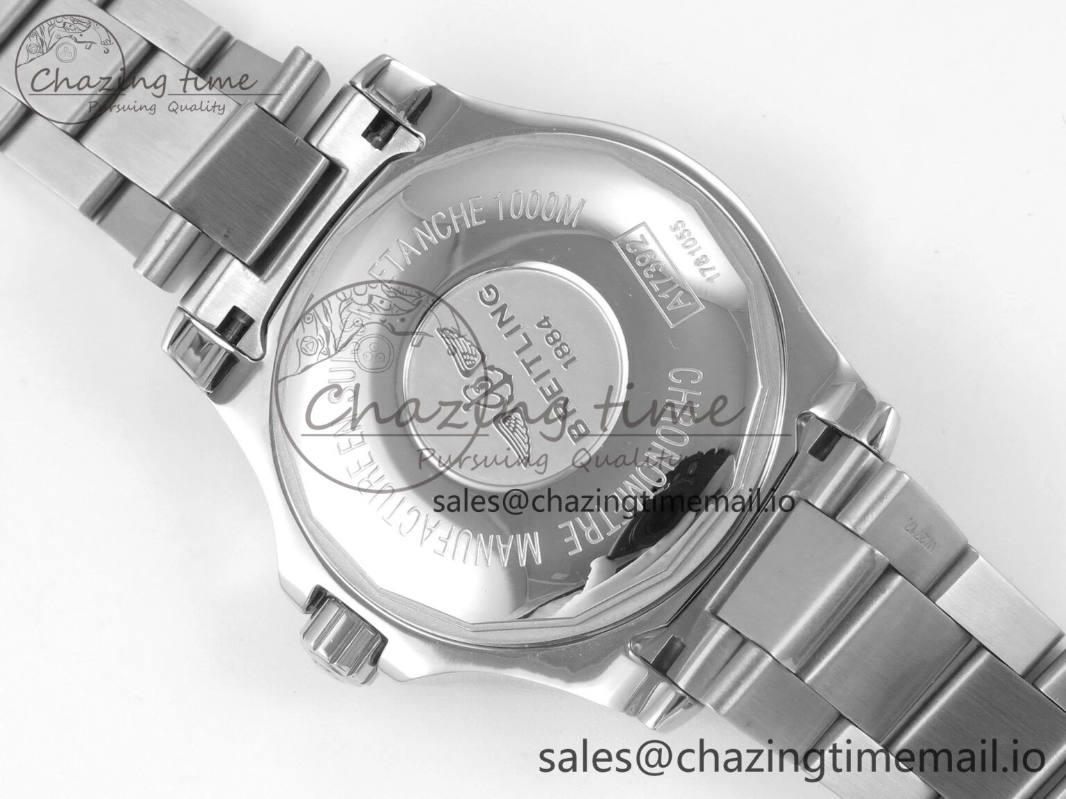 Superocean 44mm SS TF 1:1 Best Edition Blue Dial Blue Bezel on SS Bracelet A2824 V2