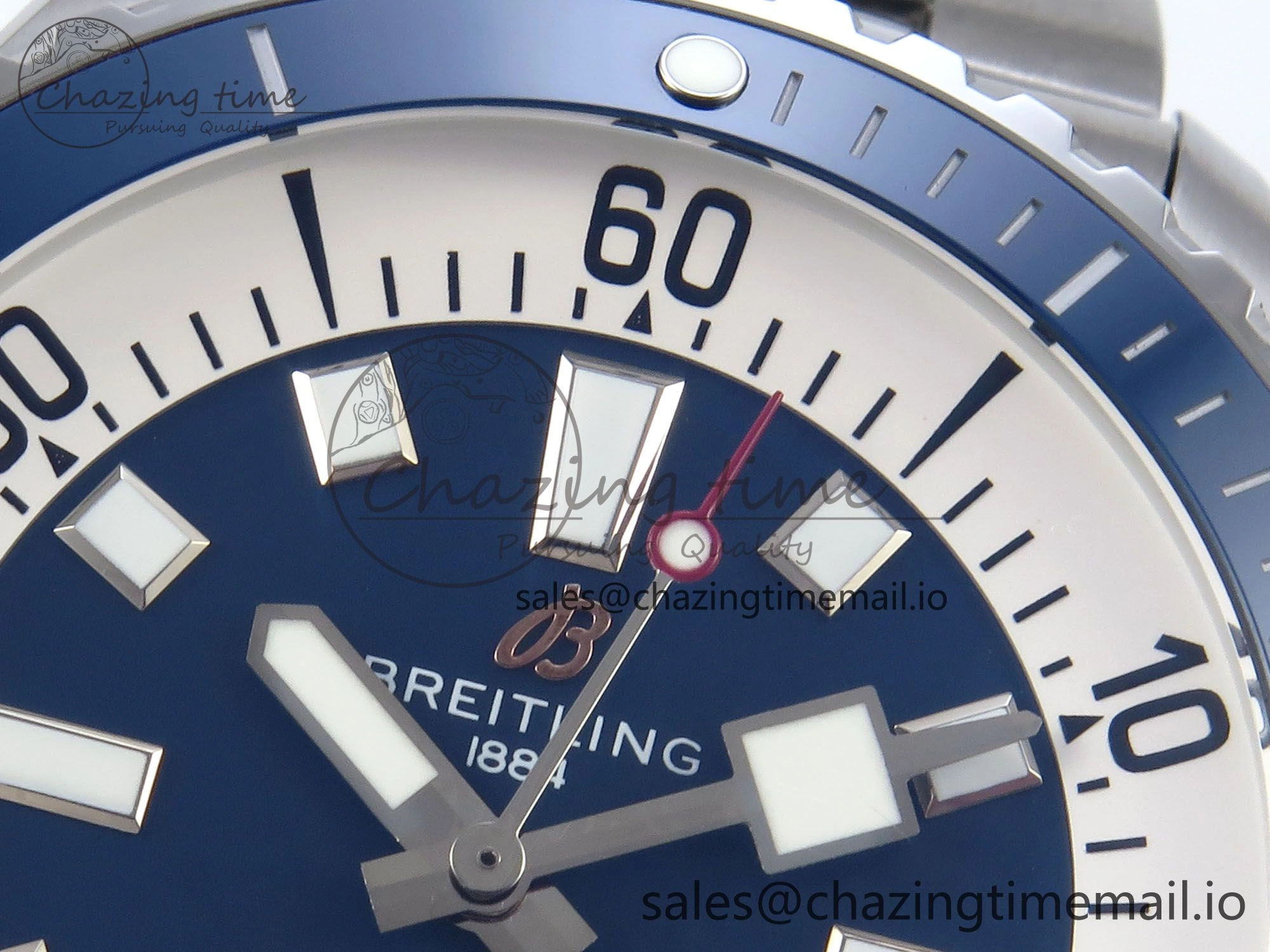 Superocean 44mm SS TF 1:1 Best Edition Blue Dial Blue Bezel on SS Bracelet A2824