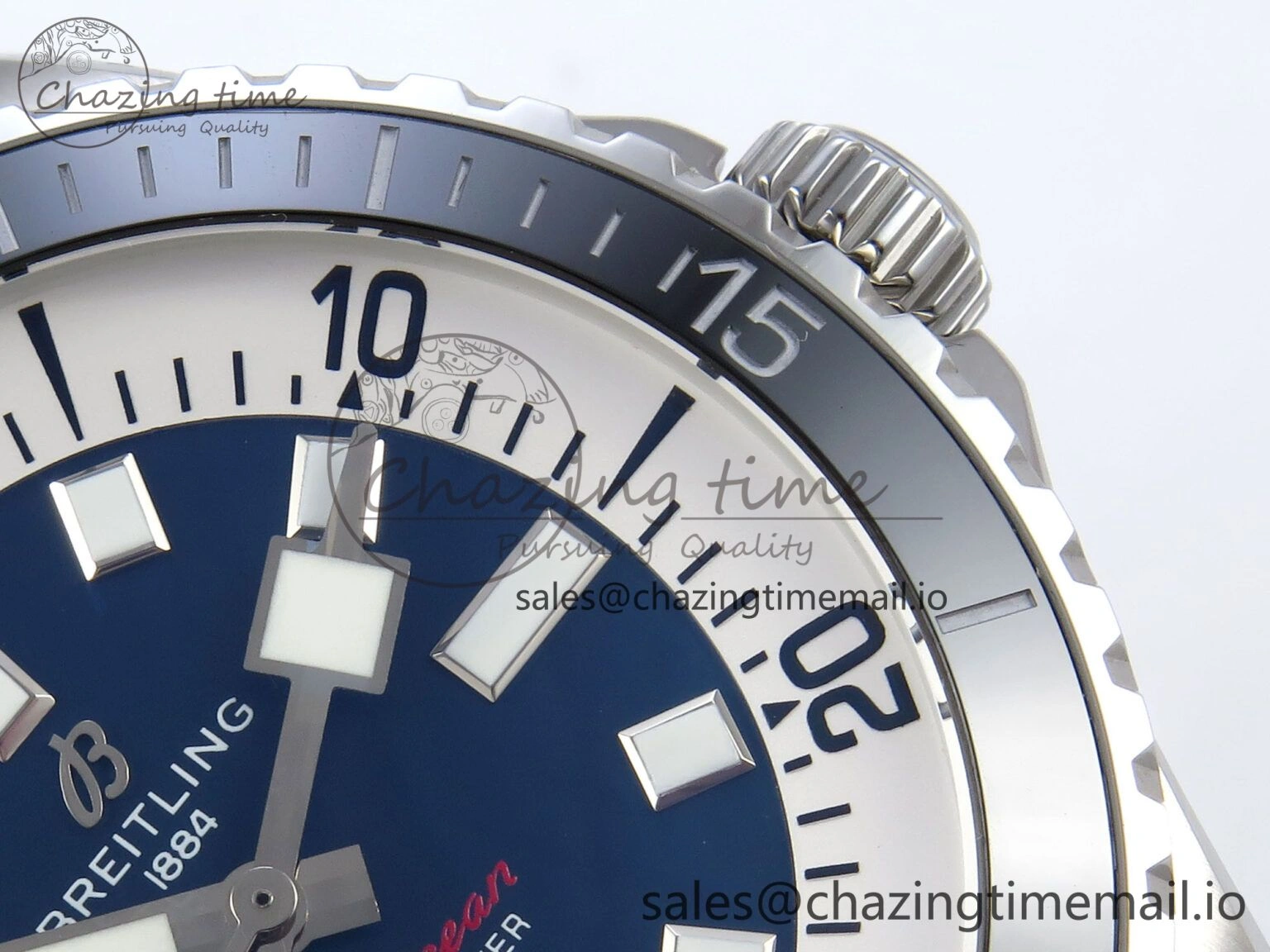 Superocean 44mm SS TF 1:1 Best Edition Blue Dial on SS Bracelet A2824