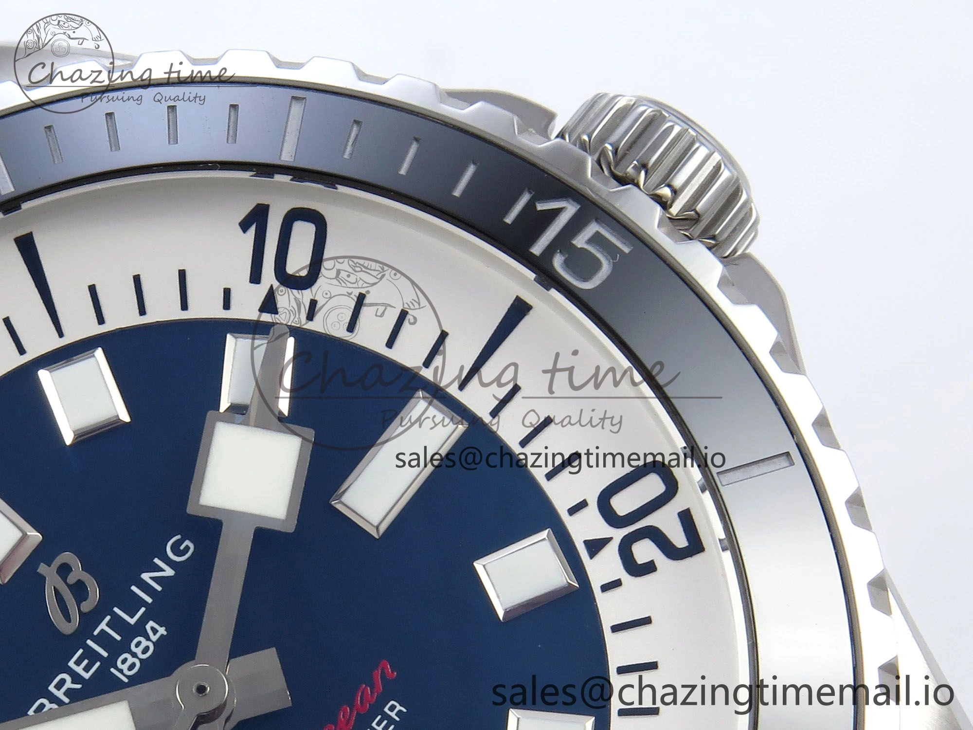 Superocean 44mm SS TF 1:1 Best Edition Blue Dial on SS Bracelet A2824