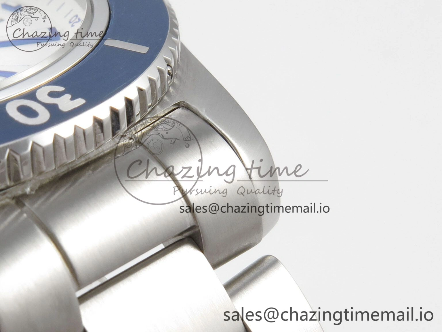 Superocean 44mm SS TF 1:1 Best Edition Blue White Dial Blue Bezel on SS Bracelet A2824 V2