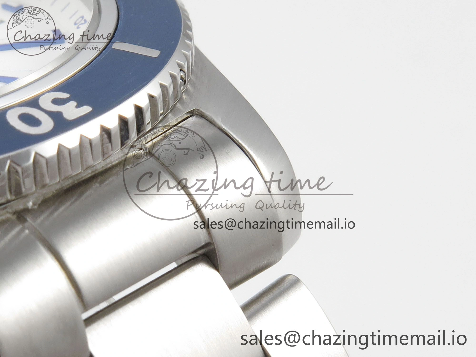 Superocean 44mm SS TF 1:1 Best Edition Blue White Dial Blue Bezel on SS Bracelet A2824 V2
