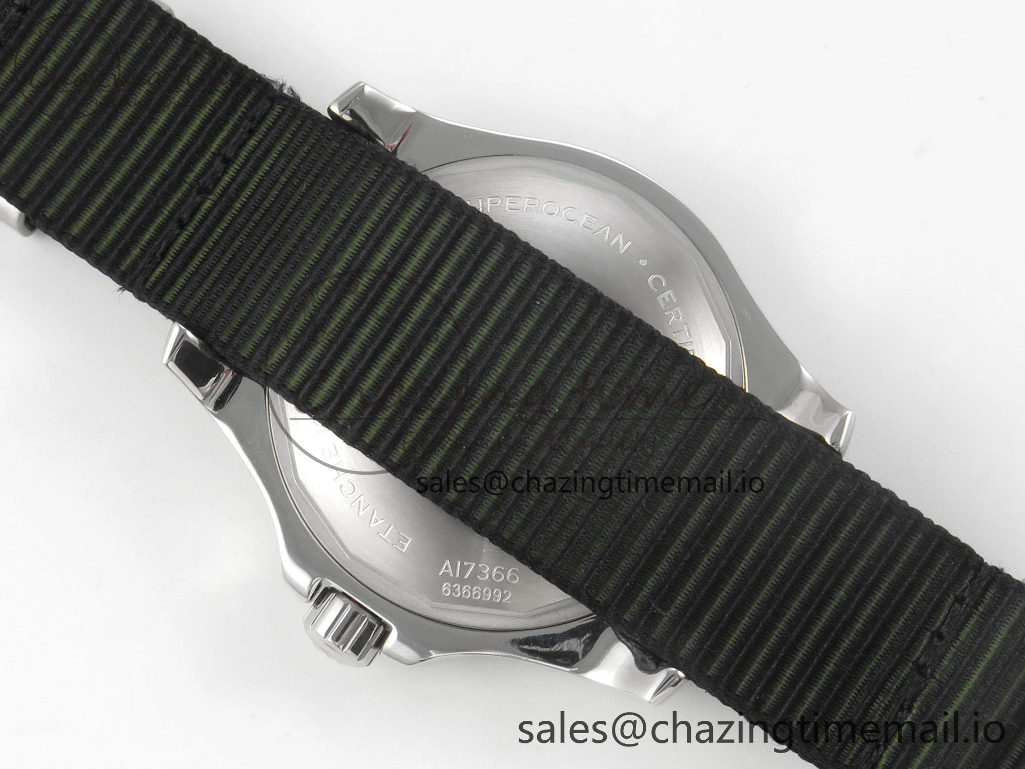 Superocean 44mm SS TF 1:1 Best Edition Green Dial Green Bezel on Green Nylon Strap A2824 V2