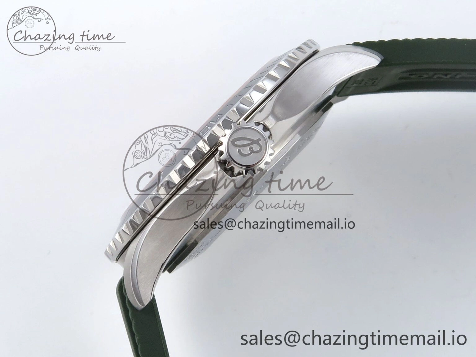 Superocean 44mm SS TF 1:1 Best Edition Green Dial Green Bezel on Green Rubber Strap A2824