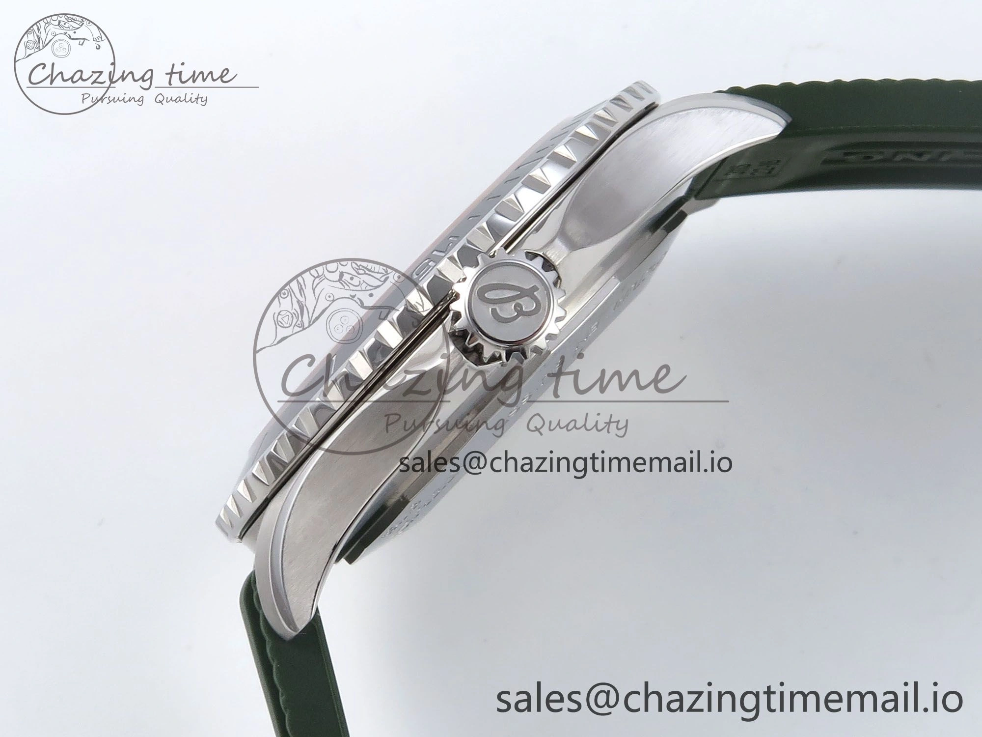 Superocean 44mm SS TF 1:1 Best Edition Green Dial Green Bezel on Green Rubber Strap A2824