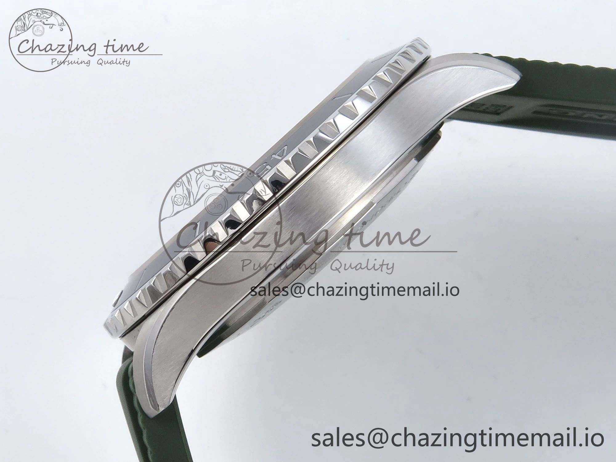 Superocean 44mm SS TF 1:1 Best Edition Green Dial Green Bezel on Green Rubber Strap A2824