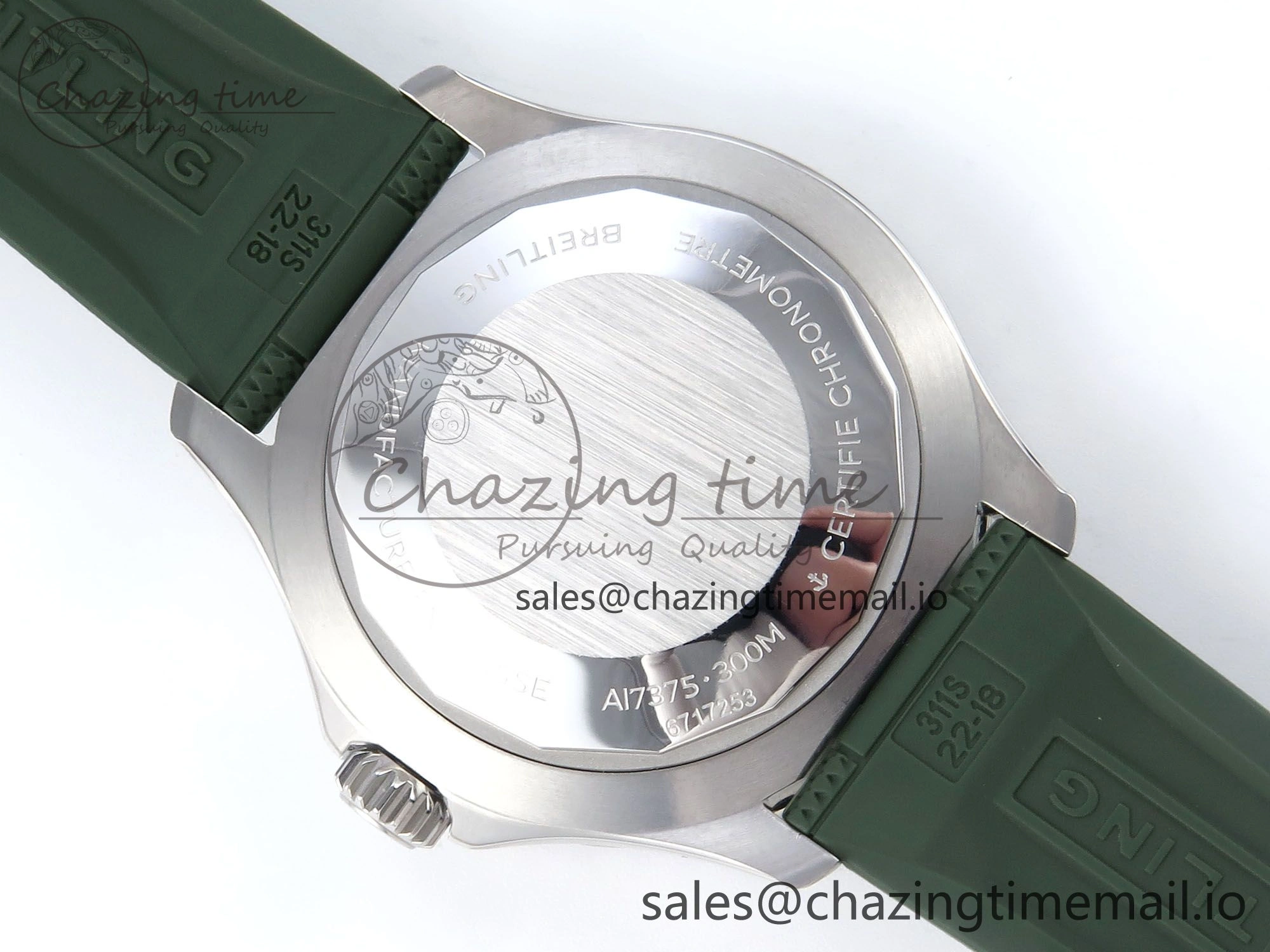 Superocean 44mm SS TF 1:1 Best Edition Green Dial Green Bezel on Green Rubber Strap A2824