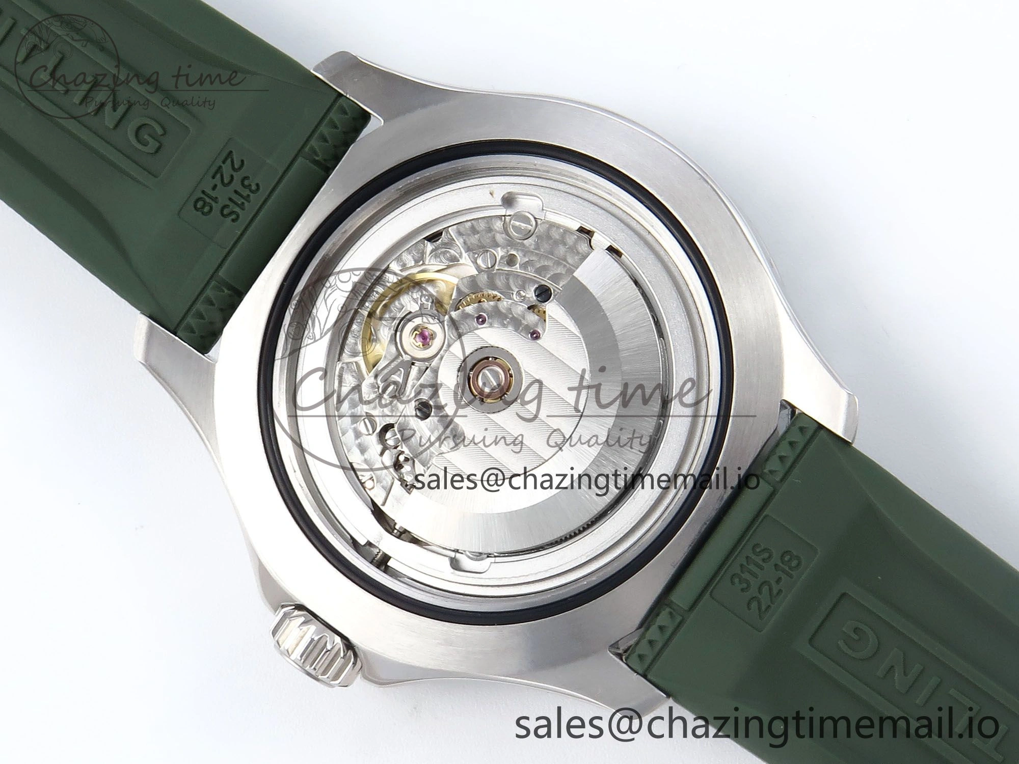 Superocean 44mm SS TF 1:1 Best Edition Green Dial Green Bezel on Green Rubber Strap A2824