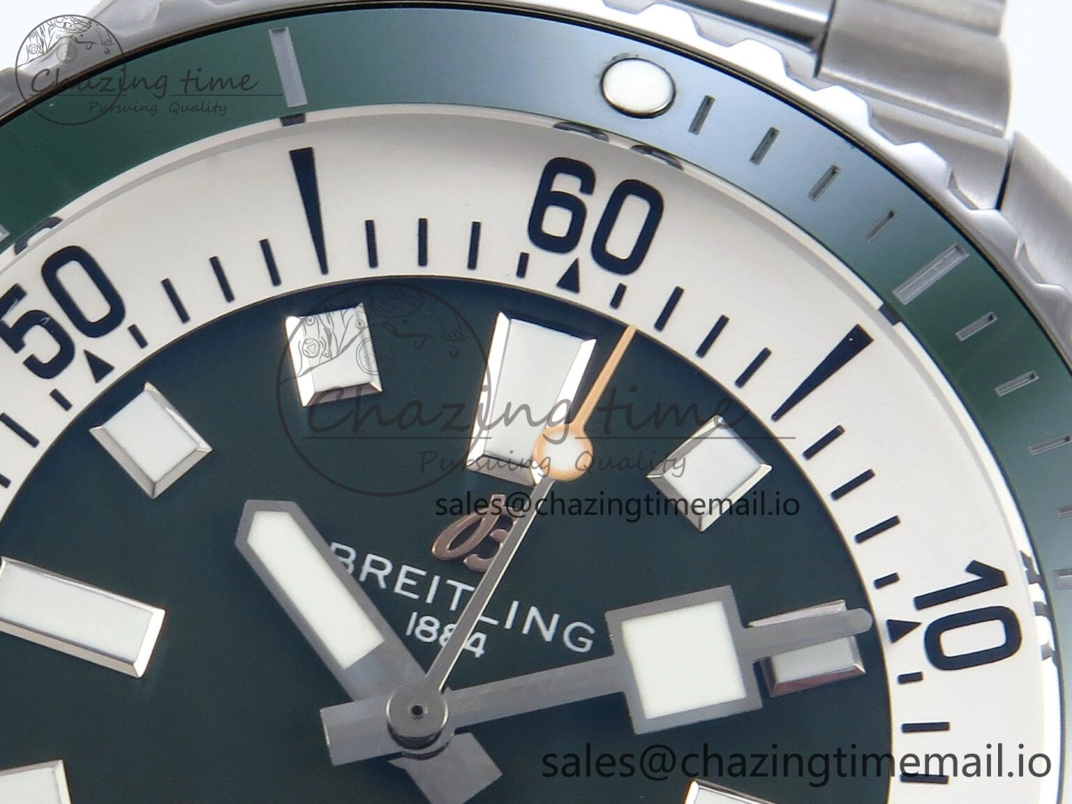 Superocean 44mm SS TF 1:1 Best Edition Green Dial on SS Bracelet A2824