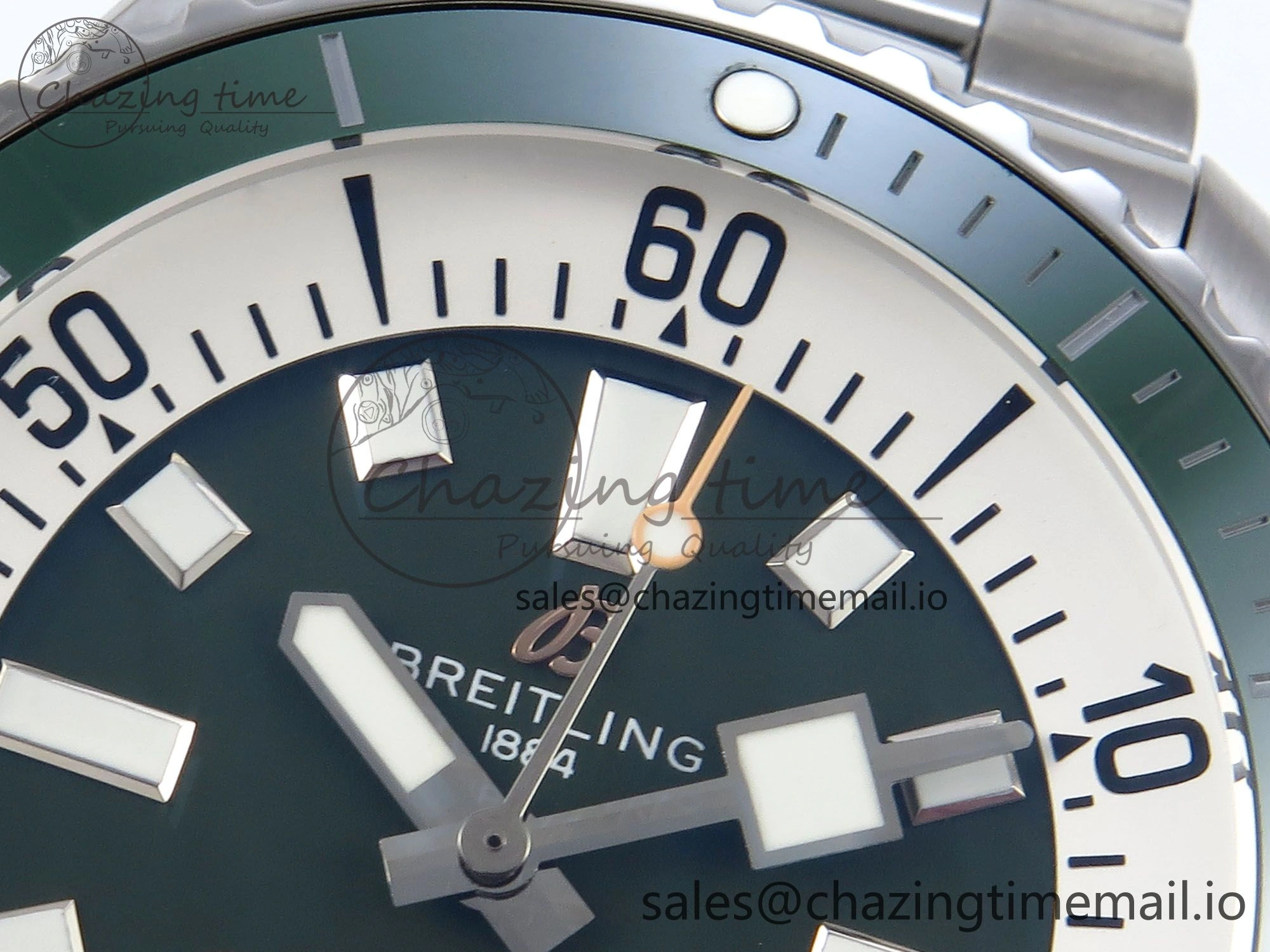 Superocean 44mm SS TF 1:1 Best Edition Green Dial on SS Bracelet A2824