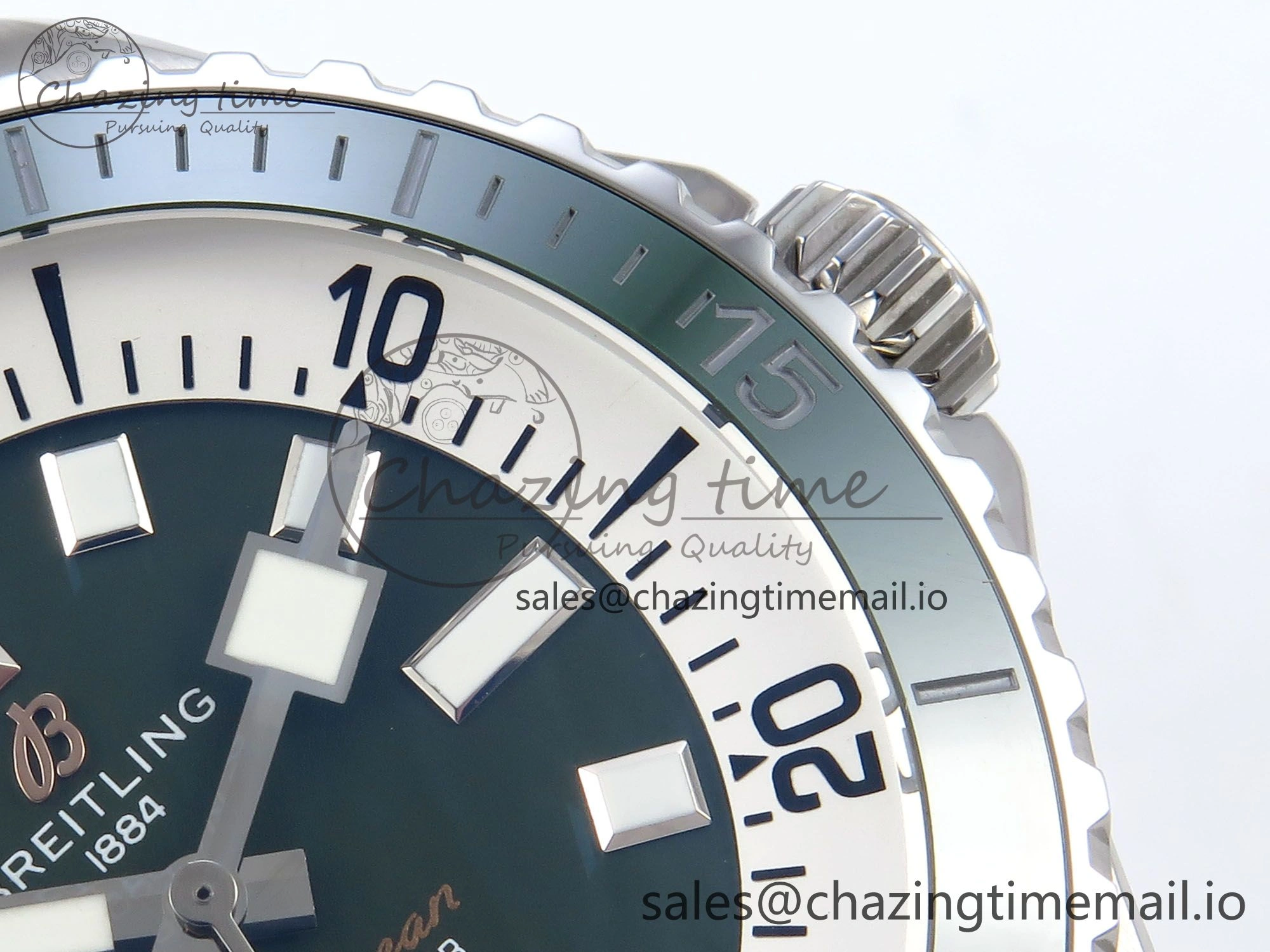 Superocean 44mm SS TF 1:1 Best Edition Green Dial on SS Bracelet A2824