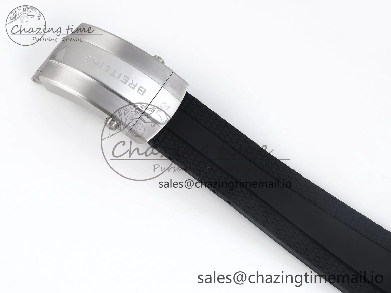 Superocean 44mm SS TF 1:1 Best Edition Light Blue Dial Black Bezel on Black Rubber Strap A2824
