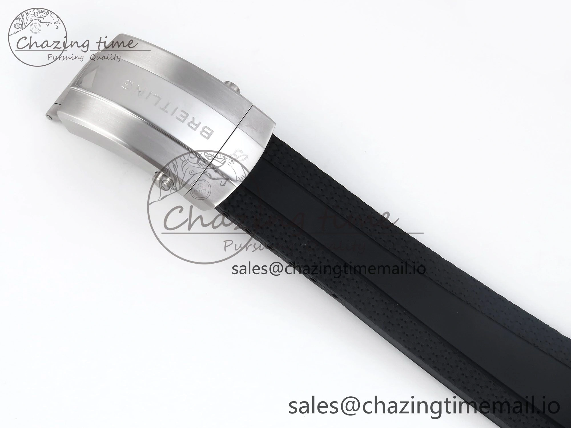 Superocean 44mm SS TF 1:1 Best Edition Light Blue Dial Black Bezel on Black Rubber Strap A2824