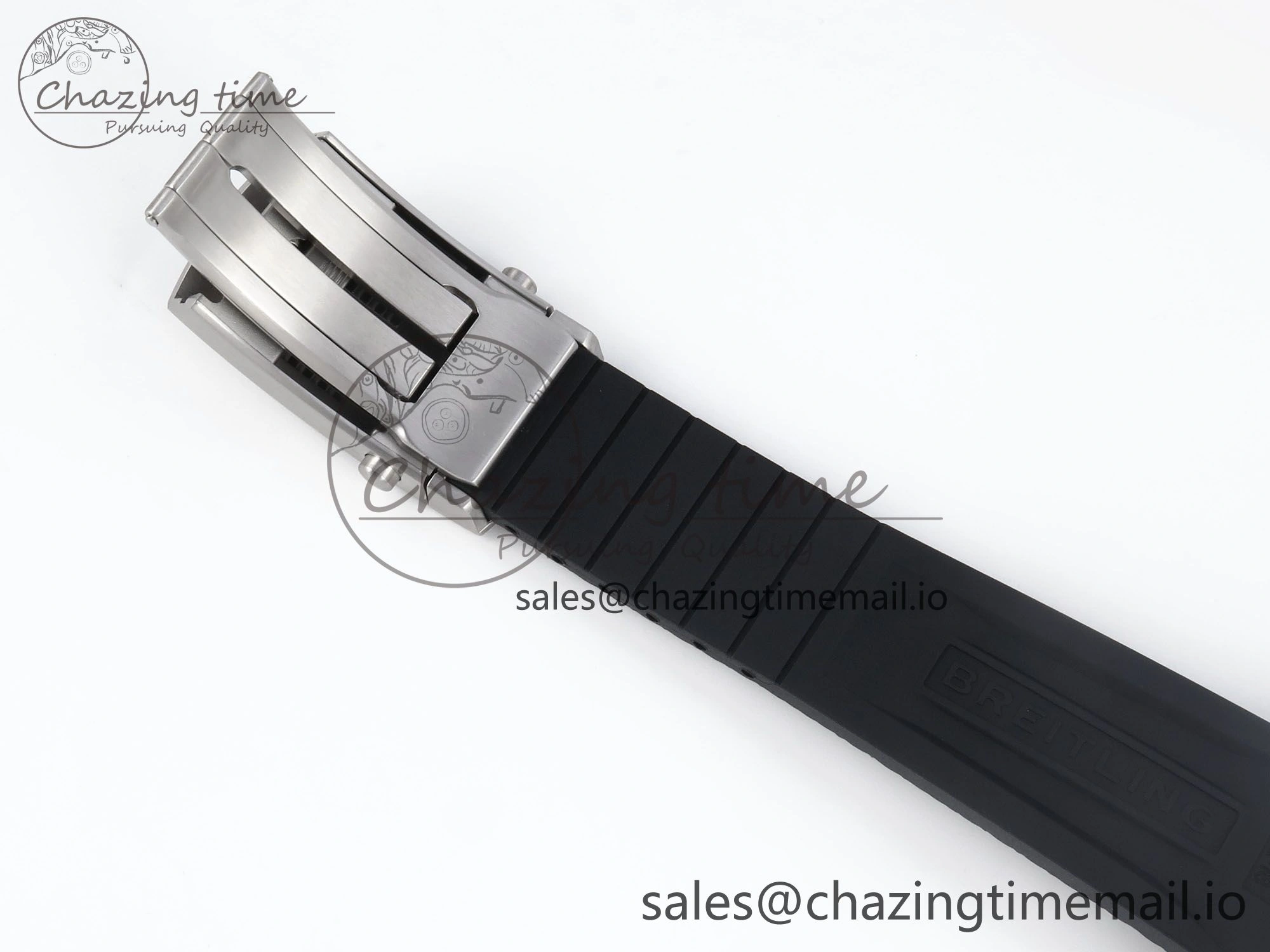 Superocean 44mm SS TF 1:1 Best Edition Light Blue Dial Black Bezel on Black Rubber Strap A2824