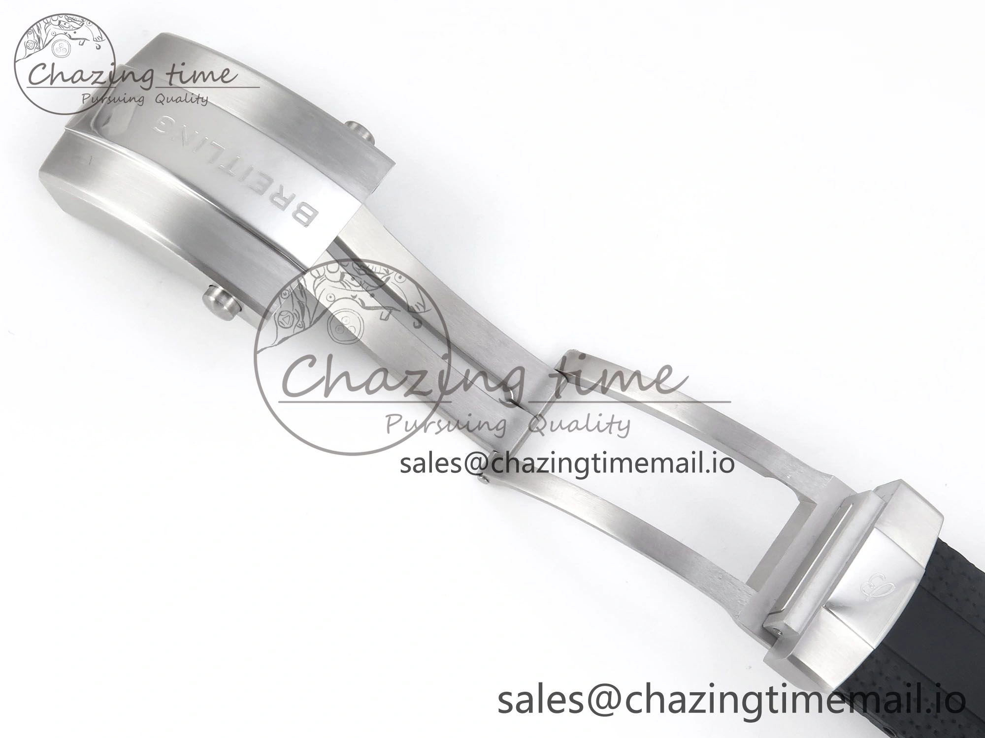 Superocean 44mm SS TF 1:1 Best Edition Light Blue Dial Black Bezel on Black Rubber Strap A2824