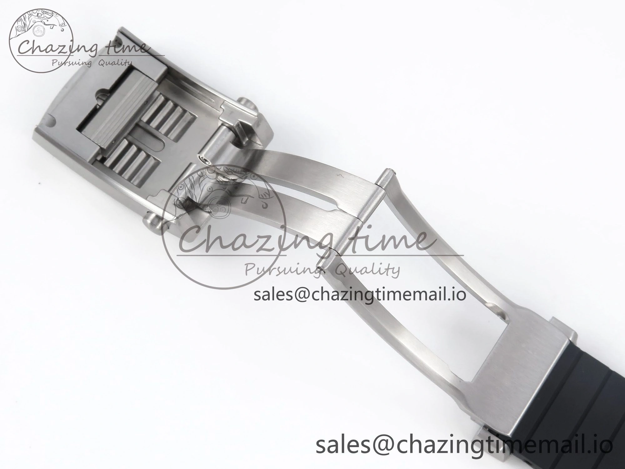 Superocean 44mm SS TF 1:1 Best Edition Light Blue Dial Black Bezel on Black Rubber Strap A2824